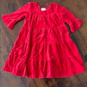 Hanna Anderson, size 110, velour red twirl dress